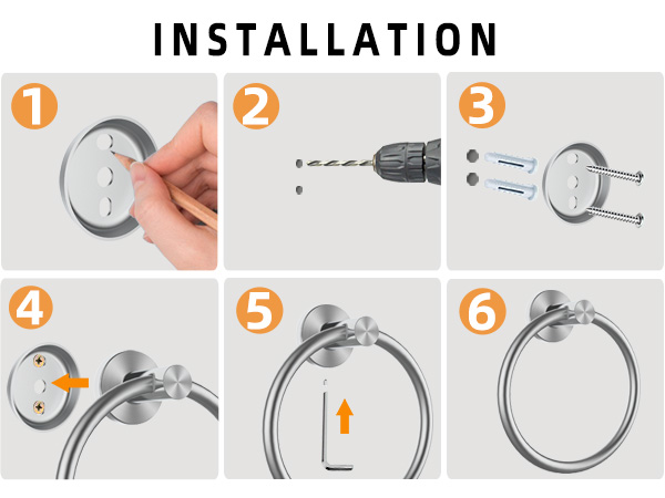 Towel ring installation