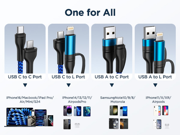 4 in one charging cable