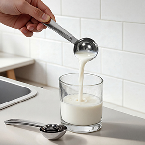 Clear Engraved Measurements Metal Measuring Spoons for Error-Free Baking