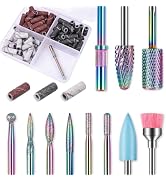 Depvko 10pcs Carbide Nail Drill Bits Set: Professional Cuticle Bit for Efile Nail Drill with 75pc...