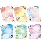 Lined Stationary Paper and Envelopes Set Floral Bird Watercolor Stationary Set with Lined Letter ...