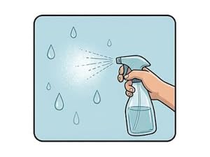 Spray a mist of water on the glass