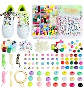 MINIMISSMIANYC 569PCS Beaded Shoe Charms for Sneaker, Acrylic Heart Star Flower Letter DIY Shoela...