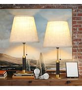PSDSSHIIS 18.9" Bedside Lamps Set of 2 Small Vintage Table Lamp for Bedroom Nightstand Lamp for L...