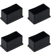 Antrader 4PCS Table Chair Leg Tips PVC Floor Protectors,1" x 2",Black | Flexible Rubber Rectangle...