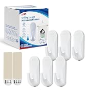 TAILI Damage-Free Hanging Hooks with Adhesive Strips,Heavy Duty Utility Hooks for Home Storages a...