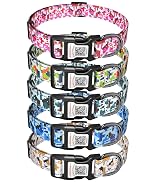 ilFindYou Reflective Dog Collars for Medium Dogs Soft Nylon Camo Rose Red Sized M