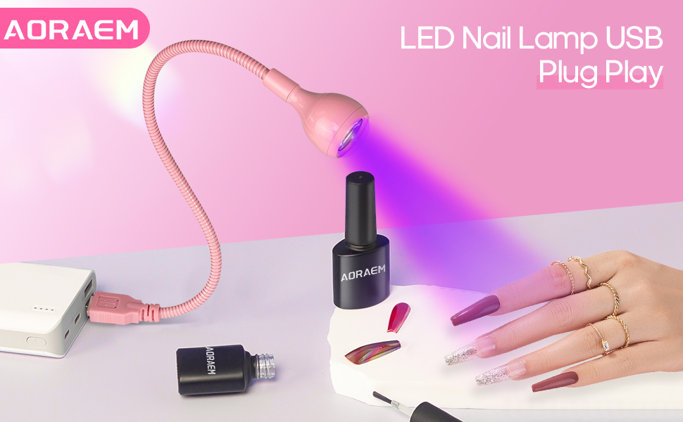 AORAEM LED Nail Lamp, 3W LED Nail Portable Manicure Dryer