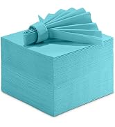 Linen-Feel Colored Paper Napkins - Decortive Cloth-Like MINT BLUE Luncheon Napkins - Soft And Abs...