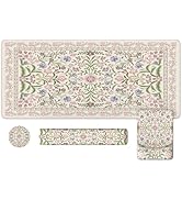 iLeadon Purple Floral Mouse Pad Sets with Wrist Rest,Cute Ergonomic Keyboard Mat for Desktop,Extr...