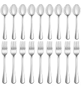 16 Pcs Forks and Spoons Silverware Set,Food Grade Stainless Steel Flatware Cutlery Set for Home,K...