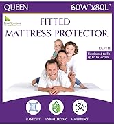 fitted queen mattress protector protect bed bug waterproof 60x80 cover protector