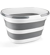 10L Collapsible Bucket with Handle, Foldable Ice Bucket Car Wash Buckets for Cleaning, Portable W...