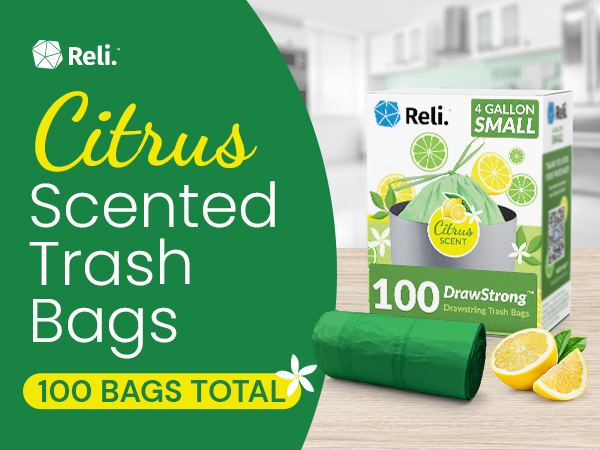 Citrus Scented Trash Bags 100 Bags Total