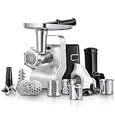 Electric Meat Grinder Heavy Duty - 5 in 1 2500W Max Powerful Food Grinder - Sausage Stuffer - Sli...
