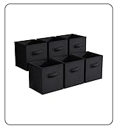Sorbus Foldable Storage Cubes - 6 Fabric Baskets for Organizing Pantry, Closet, Shelf, Nursery