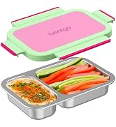 Bentgo Stainless Steel Snack Box - Leak-Proof, 2 Compartments, 2-Cup Capacity, Ideal for Kids 3+,...