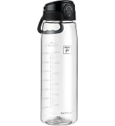Fanhaw 32 oz Tritan Water Bottle with Chug Lid - Clear, BPA-Free, Lightweight, Wide Mouth, Leak-P...