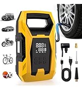 CARSUN Cordless Tire Inflator Portable Air Compressor, 150 PSI Portable Air Pump for Car Tires wi...