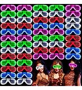 Max Fun Led Light Up Glasses Toys Plastic Shutter Shades Glasses Flashing Glow in The Dark Sticks...