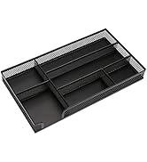 EsOfficce Drawer Organizer,Desk Organizer, Black Metal Mesh Drawer, Desk Drawer Organizer for Hom...