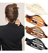Atoden Flat Hair Clips for Women Lay Flat Hair Claw Clips for Thin Thick Hair 4Pcs French Concord...