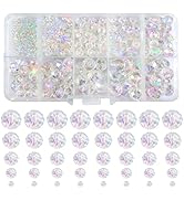 TOAOB 1000pcs Glass Faceted Beads Clear AB Color Sparkling Briolette and Rondelle Spacer Beads 2 ...