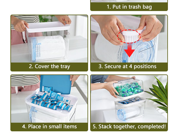 trash bag dispenser laundry pods container