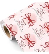 WRAPAHOLIC Funny Valentines Day Wrapping Paper Roll - Mini Roll - 17 Inch x 16.5 Feet - Bow and M...