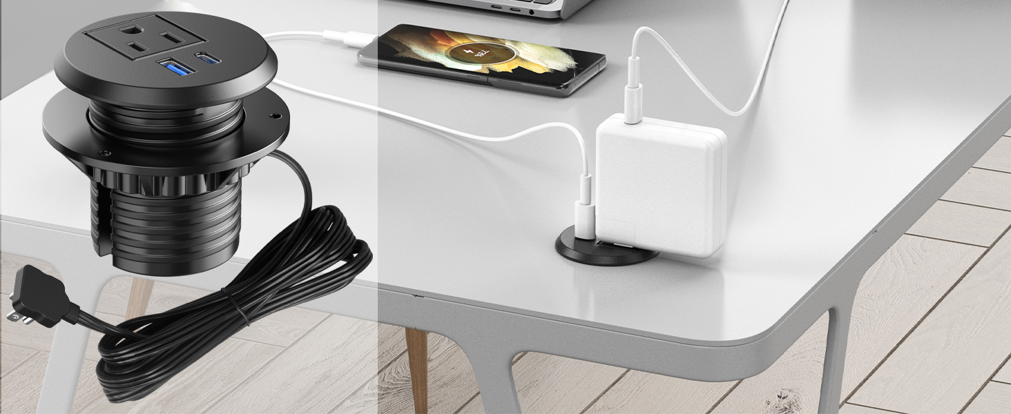 Recessed Power Grommet Outlet