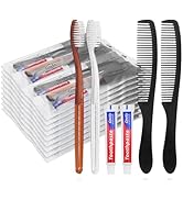 Gisdo 30 pcs Disposable Toothbrushes with Toothpaste and Comb Individually Wrapped,10g Travel Too...