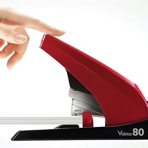 HD-11UFL is a compact heavy-duty "Vaimo" stapler for up to 80 sheets with "Flat Clinch Mechanism