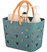 Anyoifax Portable Shower Caddy Tote Plastic Storage Basket with Handle Box Organizer Bin for Bath...