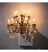 L LOHAS LED Night Lights Plug into Wall,Crystal Chandelier Candle Nightlight with Dusk to Dawn Se...