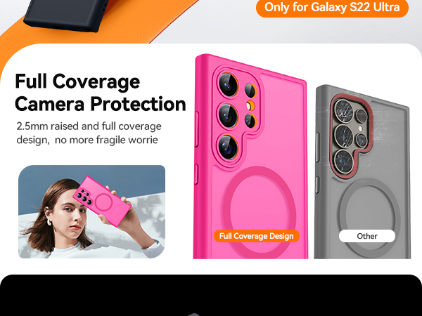 Designed for Samsung Galaxy S22 Ultra Case Full Camera Protection