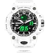 Gosasa Military Style Digital Analog Watch, Large Face 2.2", 50m Water Resistant, Dual Time Zone,...