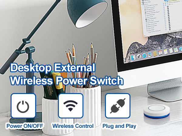 Desktop external wireless power switch