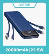 charmast 20000mAh Portable Charger with Built in Cables, 22.5W Travel Power Bank Fast Charging, U...