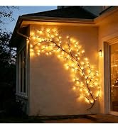 Garden Light Solar Willow Vine Lights Outdoor 5.9ft 96 LED Warm White Waterproof Solar Powered Tr...