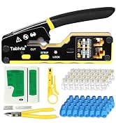 Tabivia RJ45 Crimp Tool Pass Through Ethernet Crimping Tool Kit Cat6 Cat5e Cat6a RJ45 Crimper