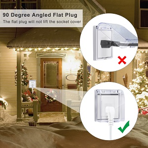 90-Degree Flat Plug 1 to 2 Way Power Splitter Extension Cord