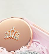 OMIRO 1X/10X Magnifying Compact Mirror Small Crown Engraved Pocket Makeup Mirror Gift for Her