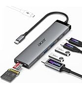 Acer 8 in 1 USB C Hub 10Gbps, USBC to HDMI Adapter 4K@60Hz, 2×USB-C 3.2, 2×USB A 3.0 Data Transfe...