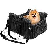 HOMLOVE Dog Car Booster Seat, for Small Dogs Under 30 lbs, Detachable Washable Travel Bed with St...