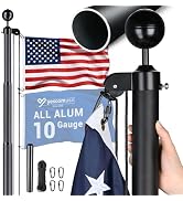 Yescom 30FT All Aluminum Flag Pole Kit for Outside House In Ground 10 Gauge 2.5mm Dia. Commercial...