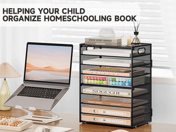 9-tier desk organizer with handles