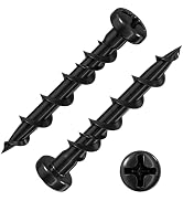 Wensilon (100 pcs) wall Dog Screws walldog Drywall Anchors 1-1/4" Black Anti Rust Coating, Bolt A...