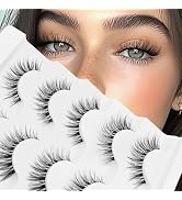 Veleasha Lashes Wispy False Eyelashes 100% Handmade Eyelashes Natural Look Fake Lashes Lightweigh...