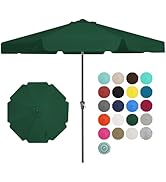 JEAREY 9' Patio Umbrellas Outdoor Table Market Umbrella w/Push Button Tilt/Crank, 8 Sturdy Ribs, ...