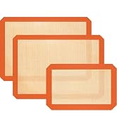 Silicone Baking Mat, 3 Pack Reusable Baking Mat, Non-Stick and Food Safe Silicone Mats for Baking...